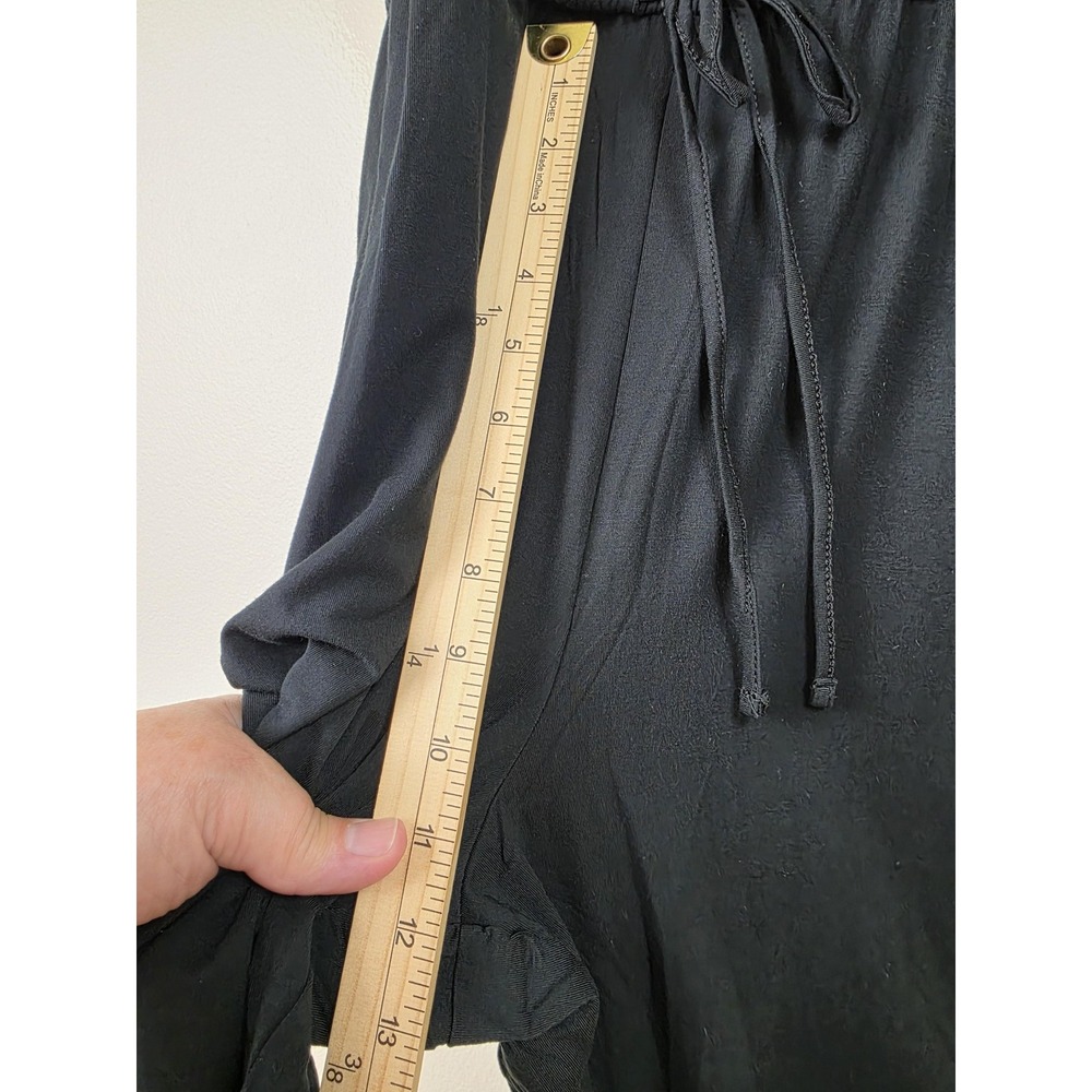 Skinnygirl Jumpsuit Womens XL Miranda Black Pockets Tie Waist Stretch Lounge - Picture 13 of 16